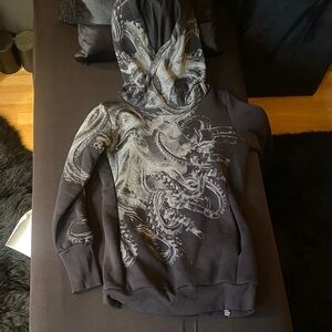 Octopus Print Black Hoodie